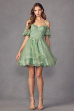 Load image into Gallery viewer, La Merchandise LAT886 Detachable Straps Homecoming Short Dress - SAGE - LA Merchandise