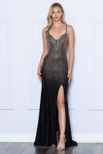 Load image into Gallery viewer, La Merchandise LAY8892 Sexy Open Back Bodycon Prom Dress with Slit - BLACK/ROSEGOLD - LA Merchandise