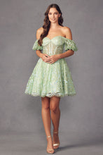 Load image into Gallery viewer, La Merchandise LAT891 Strapless Glitter Off Shoulder Cocktail Dress