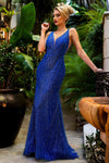 Load image into Gallery viewer, Sleeveless Beaded Illusion Formal Dress By LA Merchandise LAF8423