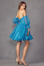 Load image into Gallery viewer, La Merchandise LAT895 A-line Short Cocktail Detachable Sleeves Dress - - LA Merchandise