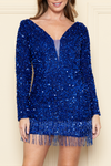 Load image into Gallery viewer, Sequined Long Sleeve Dress - LAY8966