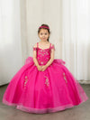 Load image into Gallery viewer, LA Merchandise LAZSCK334 Girls Beaded V-Neck Cold Shoulder Glitter Tulle A-Line Gown