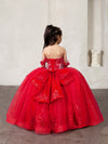 Load image into Gallery viewer, LA Merchandise LAZSCK328 Girls 3D Floral Illusion Corset A-Line Gown with Back Bow