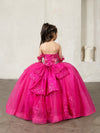 Load image into Gallery viewer, LA Merchandise LAZSCK328 Girls 3D Floral Illusion Corset A-Line Gown with Back Bow