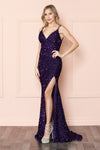 Load image into Gallery viewer, La Merchandise LAY9102 Sexy Open Back Prom Full Sequined Dress w/ Slit