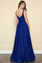Load image into Gallery viewer, LA Merchandise LAY9106 Sequin Zipper closure A-line Pageant Gown