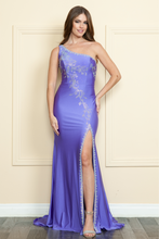 Load image into Gallery viewer, LA Merchandise LAY9136 One Shoulder Fitted Rhinestone Evening Gown - PURPLE - LA Merchandise