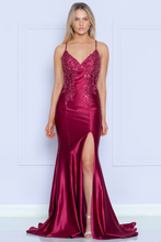 Load image into Gallery viewer, LA Merchandise LAY9142 Spaghetti Strap Embroidery Corset Evening Gown - WINE - LA Merchandise