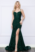 Load image into Gallery viewer, LA Merchandise LAY9172 Sexy Sequin Velvet Dress