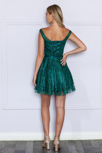 LA Merchandise LAY9204 Homecoming Glitter Mini Dress