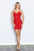 Load image into Gallery viewer, LA Merchandise LAY9206 Corset Back Spaghetti Straps Party Dress