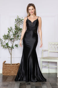 LA Merchandise LAY9260 Sleeveless Sheer Side Glitter Pageant Gown - BLACK - LA Merchandise