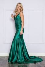 Load image into Gallery viewer, LA Merchandise LAY9260 Sleeveless Sheer Side Glitter Pageant Gown - EMERALD - LA Merchandise