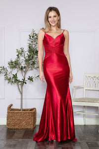 LA Merchandise LAY9260 Sleeveless Sheer Side Glitter Pageant Gown - RED - LA Merchandise