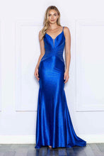 Load image into Gallery viewer, LA Merchandise LAY9260 Sleeveless Sheer Side Glitter Pageant Gown - ROYAL - LA Merchandise