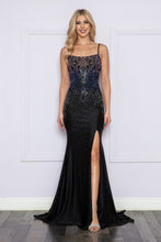 Load image into Gallery viewer, LA Merchandise LAY9264 Corset Back Rhinestones Prom Fitted Long Gown - BLACK - LA Merchandise