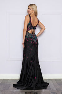 LA Merchandise LAY9270 Sleeveless Detailed Black Formal Prom Dress - - LA Merchandise