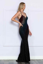 Load image into Gallery viewer, LA Merchandise LAY9272 Sleeveless V-Neck Beaded Black Gala Dress - - LA Merchandise