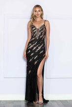 Load image into Gallery viewer, LA Merchandise LAY9276 Cut Out Back Spaghetti Straps Prom Long Dress - BLACK/ROSE GOLD - LA Merchandise