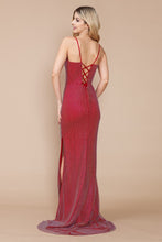 Load image into Gallery viewer, LA Merchandise LAY9282 V Neck Rhinestone Mesh Open Back Long Prom Gown - - LA Merchandise