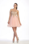Load image into Gallery viewer, La Merchandise LA1414 Strapless Short Wholesale Homecoming Party Dress - BLUSH - LA Merchandise