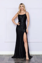 Load image into Gallery viewer, LA Merchandise LAY9288 Spaghetti Straps Fitted Detailed Long Prom Gown - BLACK - LA Merchandise