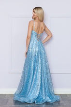 Load image into Gallery viewer, LA Merchandise LAY9290 Spaghetti Strap Sequin Lace-Up Evening Gown - - LA Merchandise