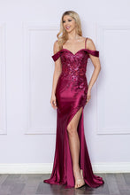 Load image into Gallery viewer, LA Merchandise LAY9350 Embroidered Off the Shoulder Sweetheart Formal Gown - CHERRY RED WINE - LA Merchandise