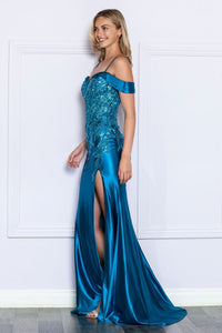 LA Merchandise LAY9350 Embroidered Off the Shoulder Sweetheart Formal Gown - - LA Merchandise