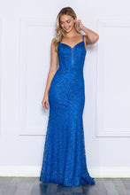 Load image into Gallery viewer, LA Merchandise LAY9354 Glitter Spaghetti Straps Corset Prom Dress - ROYAL BLUE - LA Merchandise
