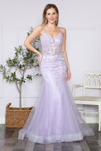 Load image into Gallery viewer, LA Merchandise LAY9374 3D Floral Applique Sheer Bodice Mermaid Gown