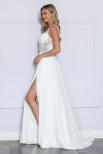 Load image into Gallery viewer, LA Merchandise LAY9376 Sheer Bodice Lace Applique Wedding A-line Dress - - LA Merchandise