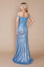 Load image into Gallery viewer, LA Merchandise LAY9398 Floral Sheer Sequin Long Embellished Prom Gown - - LA Merchandise