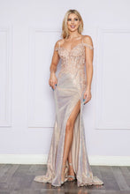 Load image into Gallery viewer, LA Merchandise LAY9398 Floral Sheer Sequin Long Embellished Prom Gown - ROSE GOLD - LA Merchandise