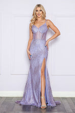 Load image into Gallery viewer, LA Merchandise LAY9400 Sexy Long Sequined Open Back Glitter Prom Dress - LAVENDER - LA Merchandise