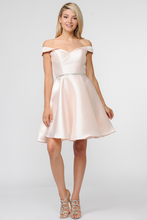 Load image into Gallery viewer, La Merchandise LAY7948 Simple Off Shoulders Mikado Short Prom Dress - - LA Merchandise