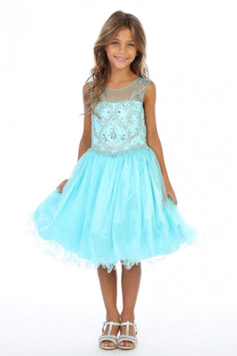 Cute Little Girls Short Tulle Corset Pageant Party Dress - LAG5264