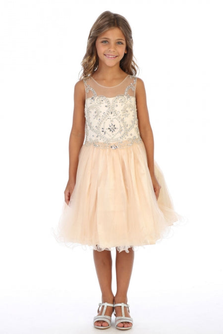 Cute Little Girls Short Tulle Corset Pageant Party Dress - LAG5264