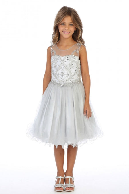 Cute Little Girls Short Tulle Corset Pageant Party Dress - LAG5264