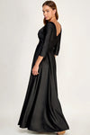Load image into Gallery viewer, LAF3132 Wholesale 3/4 Sleeve Mother of the Bride Dress Empire Waist Satin Maxi Gown with Pockets