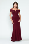 Load image into Gallery viewer, Wholesale Evening Dress Off The Shoulder Fitted Formal Gown By LAF5317 - BURGUNDY - Dress LAF