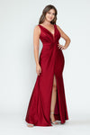 Load image into Gallery viewer, Wholesale Bridesmaid Dress V-Neck Ruched Red Carpet Gown By LAF5319 - BURGUNDY - Dress LAF