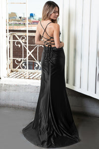 La Merchandise LAABZ020 High Slit Prom Jersey Dress
