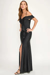 Load image into Gallery viewer, LAF3128 Wholesale Glitter Off-Shoulder Ruffle Mermaid Prom Dress with Thigh-High Slit Evening Gown