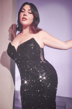 Load image into Gallery viewer, LA Merchandise LARCH151 Strapless Sexy Plus Size Sequined Prom Gown