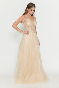 Wholesale Evening Dress V-Neck Beaded Sequin Formal Gown By LAF8183