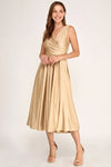 Load image into Gallery viewer, LAF3131 Wholesale Satin Surplice V-Neck A-Line Dress Sleeveless Fit-and-Flare Semi-Formal Dress