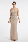 Load image into Gallery viewer, Sleeveless Beaded Mermaid Prom Dress Crystal Rhinestone Strapless Evening Gown by CT-2653 - SILVER NUDE - Prom Dress FDS