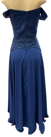 Load image into Gallery viewer, Off-Shoulder Beaded Chiffon A-Line Mother of the Bride Dress with Cap Sleeve by CT-2677 - - Mother of he Bride Dress La Merchandise